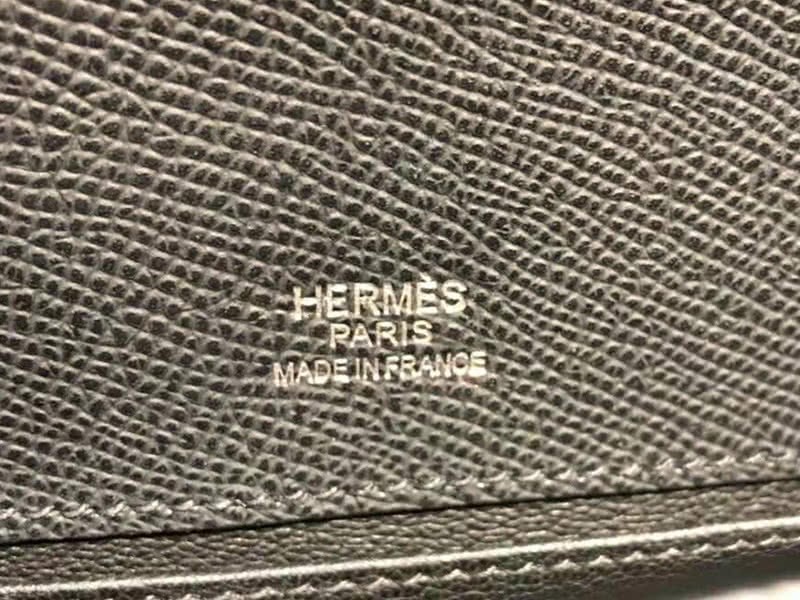Hermes Epsom Mini Kelly Pochette Silver Hardware Black 7