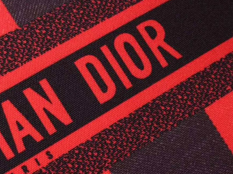 Dior Black Red Plaid Tote Bag 5