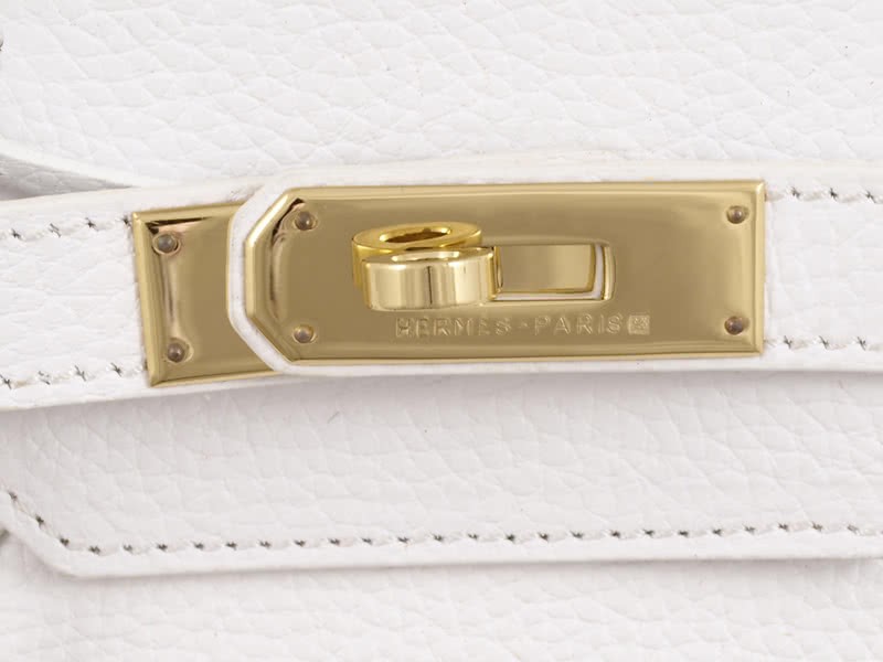 Hermes Birkin 35cm Togo Clemence White With Golden Hardware 7