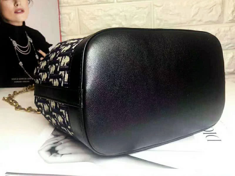 Dior Diorissimo Drawstring Large Bucket Bag Black 10