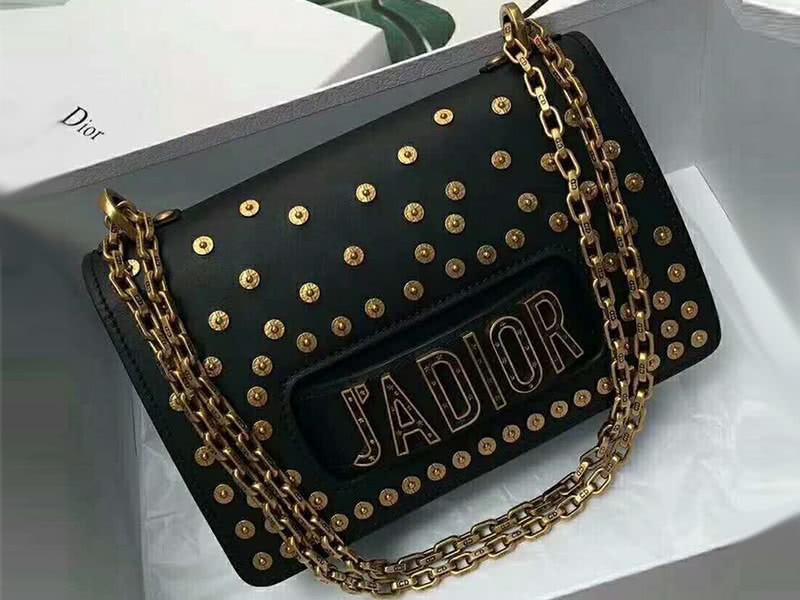 Dior J'Adior Gold Studded Flap Mini Chain Bag Black dstud01 1
