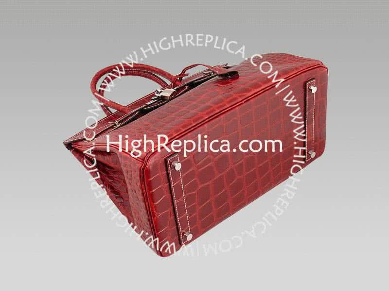 Hermes Birkin 35 Cm Red Mock Croc 6