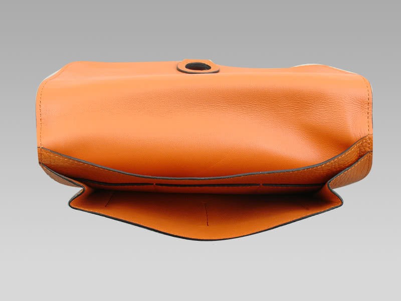 Hermes Dogon Togo Leather Wallet Purse Orange 8