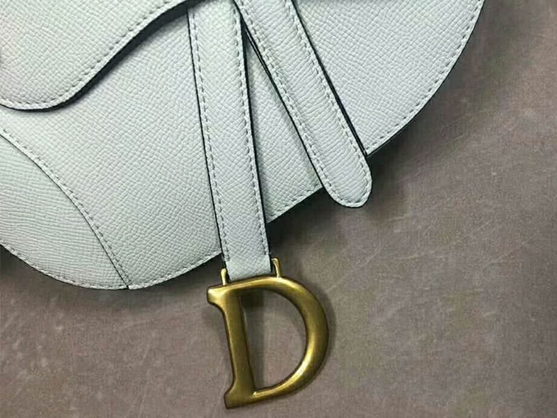 Dior Mini Saddle Calfskin Bag Gold Hardware White m0447s3 6
