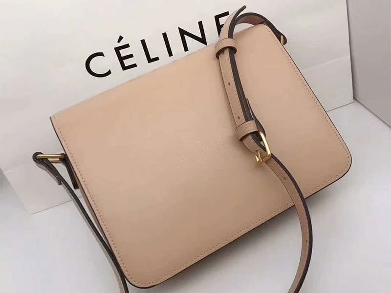 Celine Medium Triomphe Bag In Shiny Calfskin Beige 3