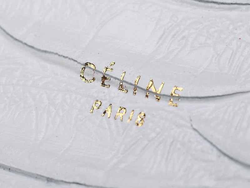 Celine Tie Nano Top Handle Bag Leather White Python 13