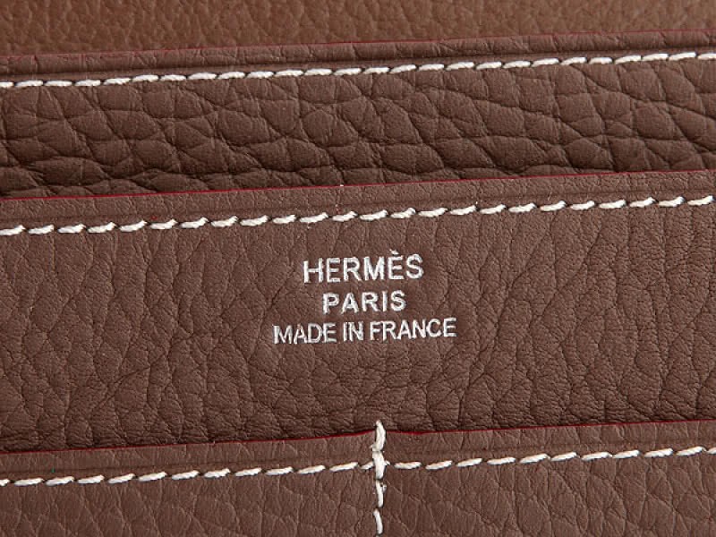 Hermes Dogon Togo Original Leather Combined Wallet Khaki 5