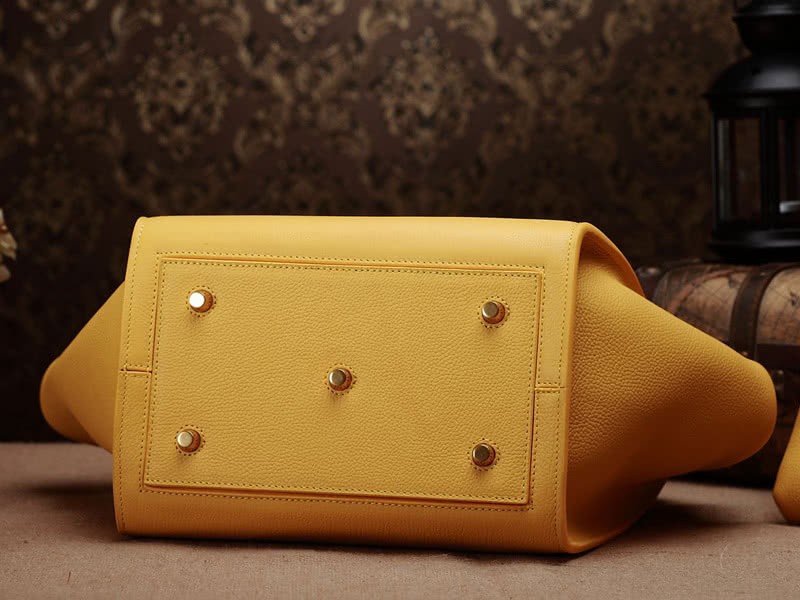 Celine Tie Nano Top Handle Bag Leather Yellow 6