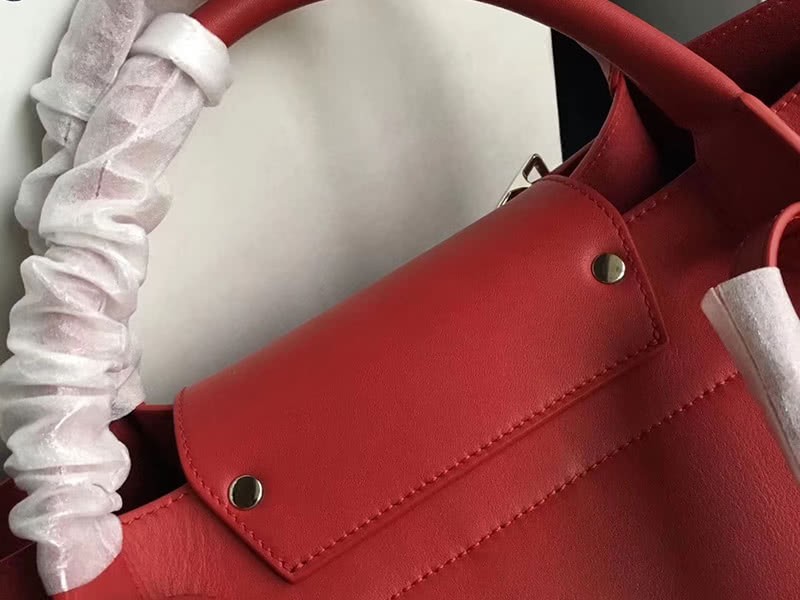 Celine Small Big Bag With Long Strap In Supple Grained Calfskin Red 4