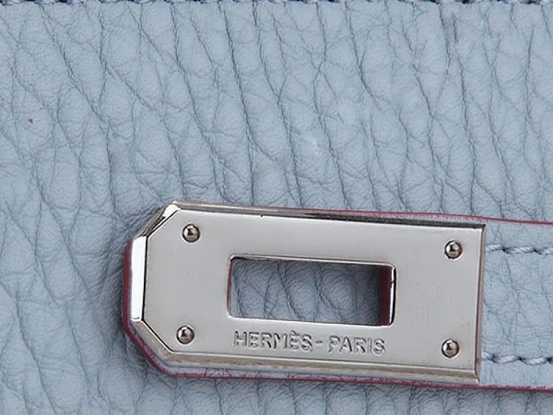 Hermes Dogon Togo Original Leather Kelly Long Wallet Light Blue 4