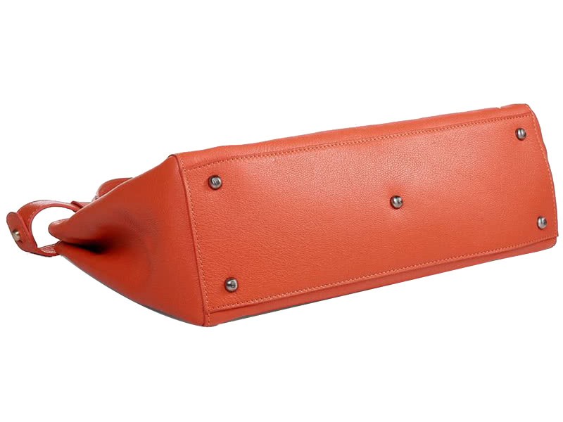 Fendi Peekaboo Calfskin Leather Bag Orange 4