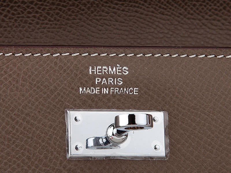 Hermes Epsom Original Calfskin Kelly Long Wallet Khaki 5