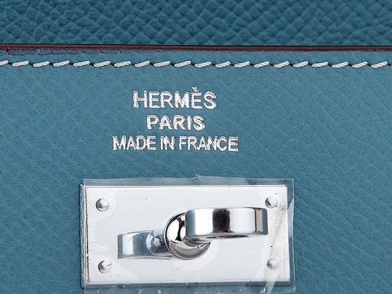 Hermes Epsom Original Calfskin Kelly Long Wallet Light Blue 5