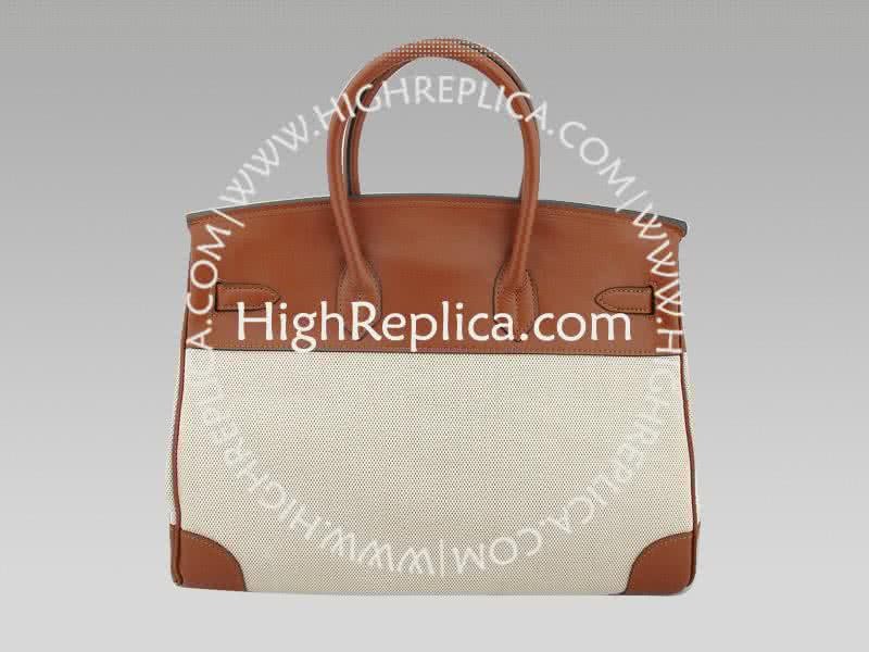 Hermes Birkin 35 Cm Toile And Togo Leather Brown 4