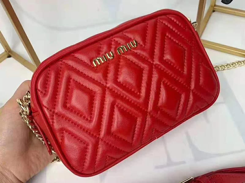 Miu Miu Calfskin Leather Belt Bag Red 2