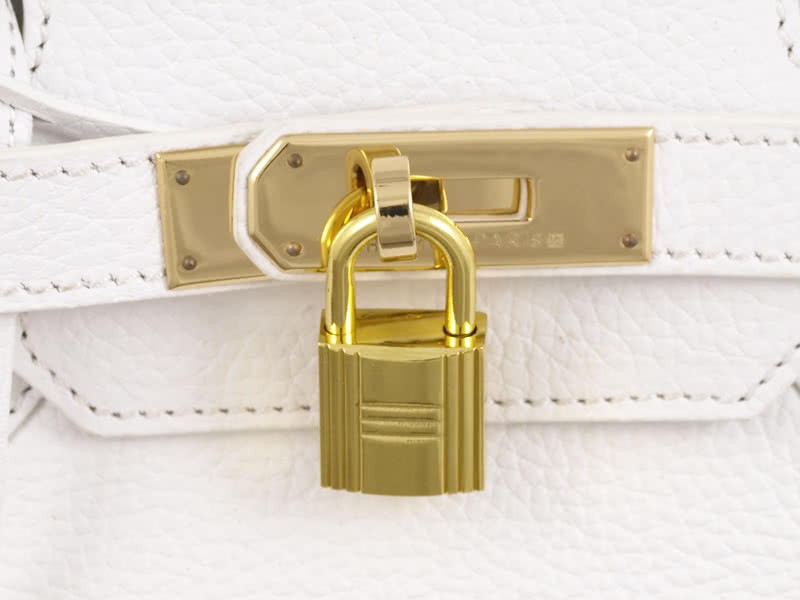 Hermes Birkin 35cm Togo Clemence White With Golden Hardware 6