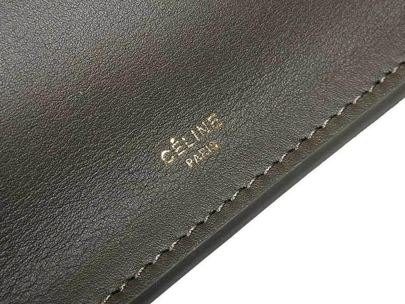 Celine Calf Leather Shoulder Bag Dark Green 6