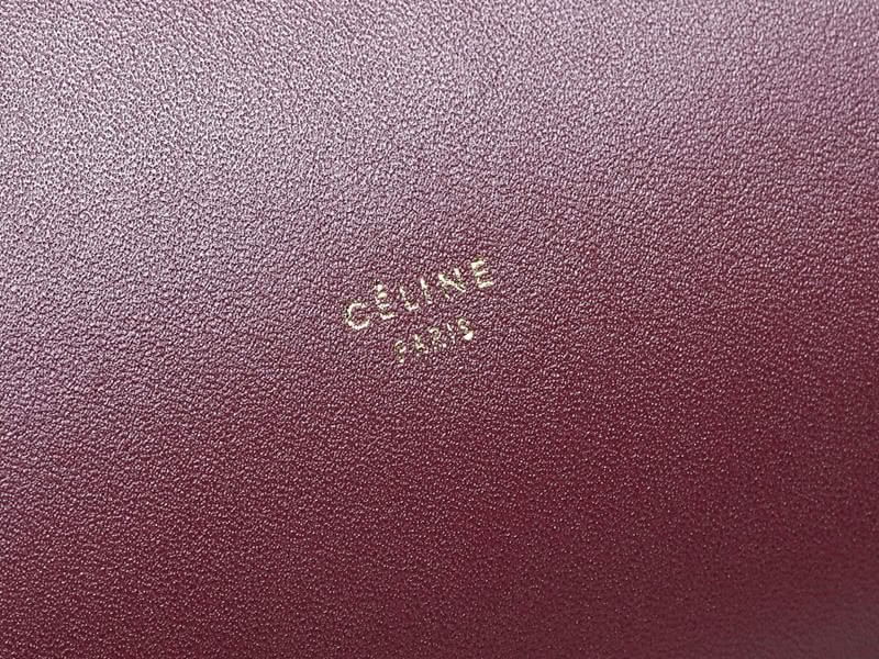 Celine Tie Nano Top Handle Bag Leather Burgundy 7