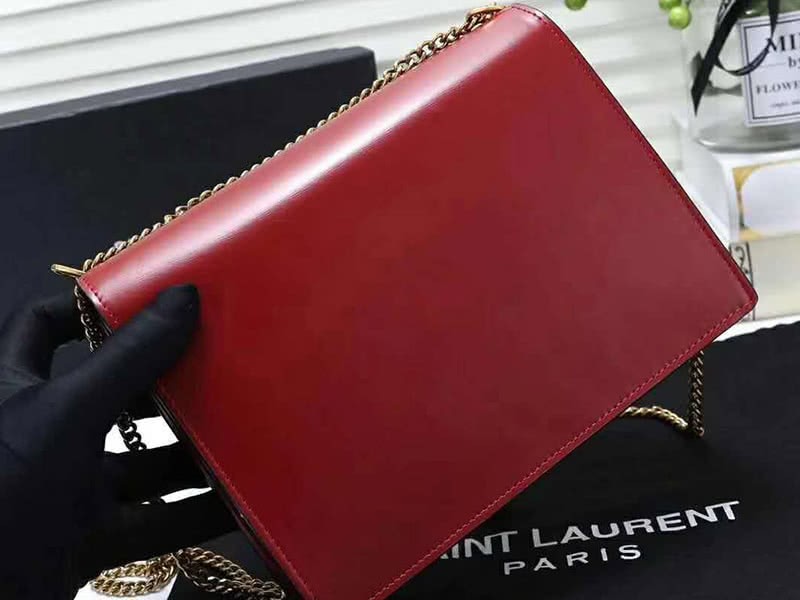 Saint Laurent Cassandra Monogram Clasp Bag Calfskin Red 3