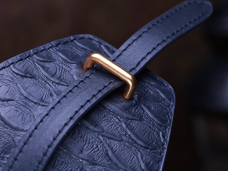 Celine Tie Nano Top Handle Bag Leather Blue Python 17