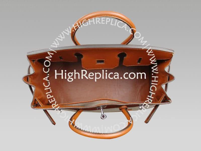 Hermes Birkin 35 Cm Toile And Togo Leather Brown 10