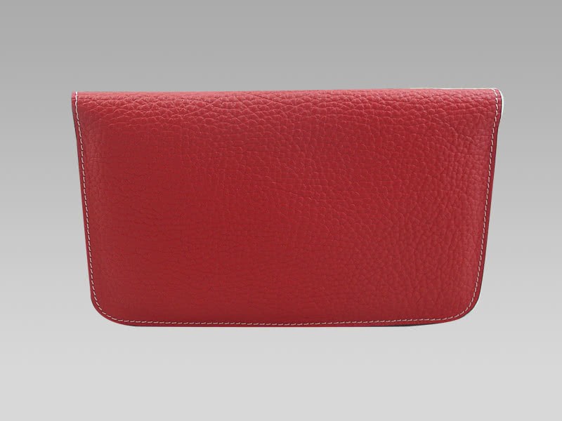 Hermes Dogon Togo Leather Wallet Purse Red 3