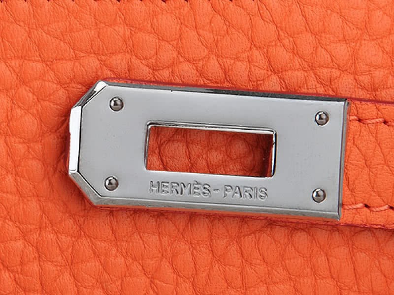 Hermes Dogon Togo Original Leather Kelly Long Wallet Orange 4
