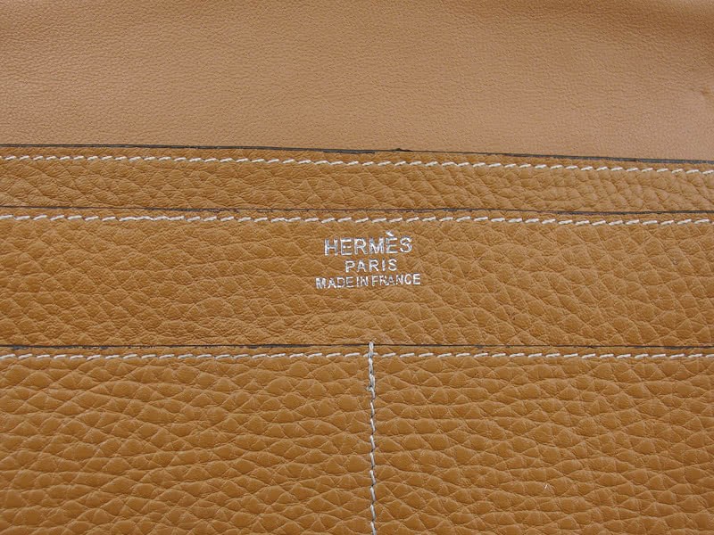 Hermes Dogon Togo Leather Wallet Purse Tan 6