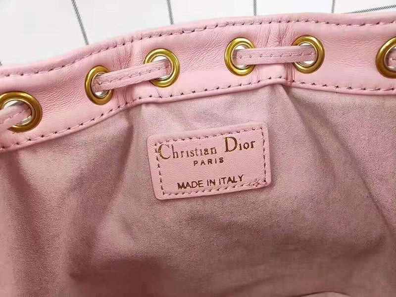 Dior Mini Miss Dior Lambskin Bucket Bag Pink 8