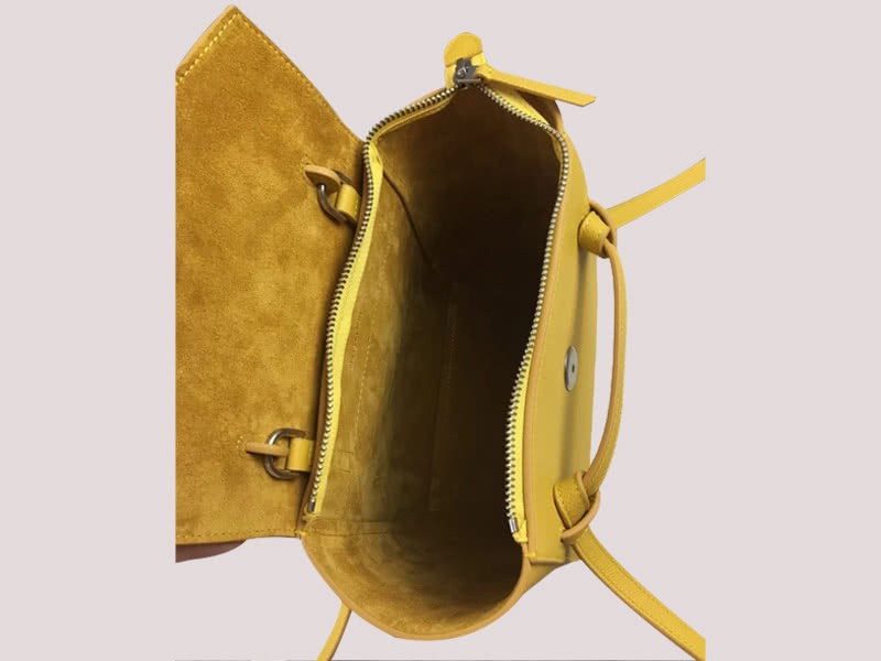 Celine Nano Belt Bag In Grained Calfskin Yellow 200ce 8