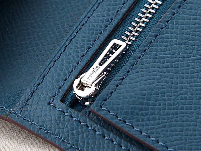 Hermes Epsom Original Calfskin Bearn Japonaise Bi-Fold Wallet Dark Blue 6