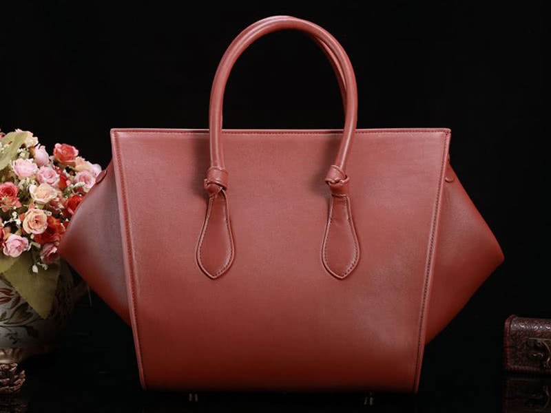 Celine Tie Nano Top Handle Bag Leather Brown 4