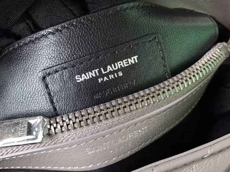 Saint Laurent Coll Ge Medium In Matelass Leather Grey 9