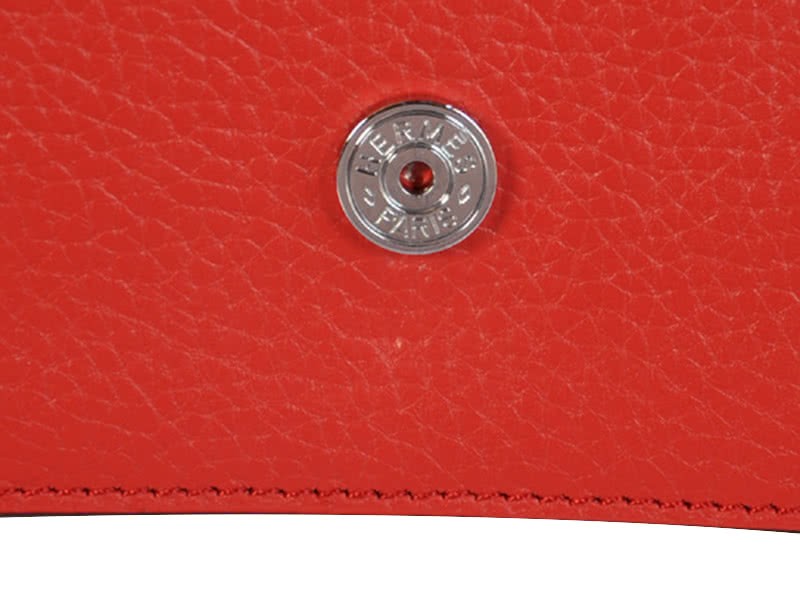 Hermes Pilot Envelope Clutch Red With Silver Hardware 9