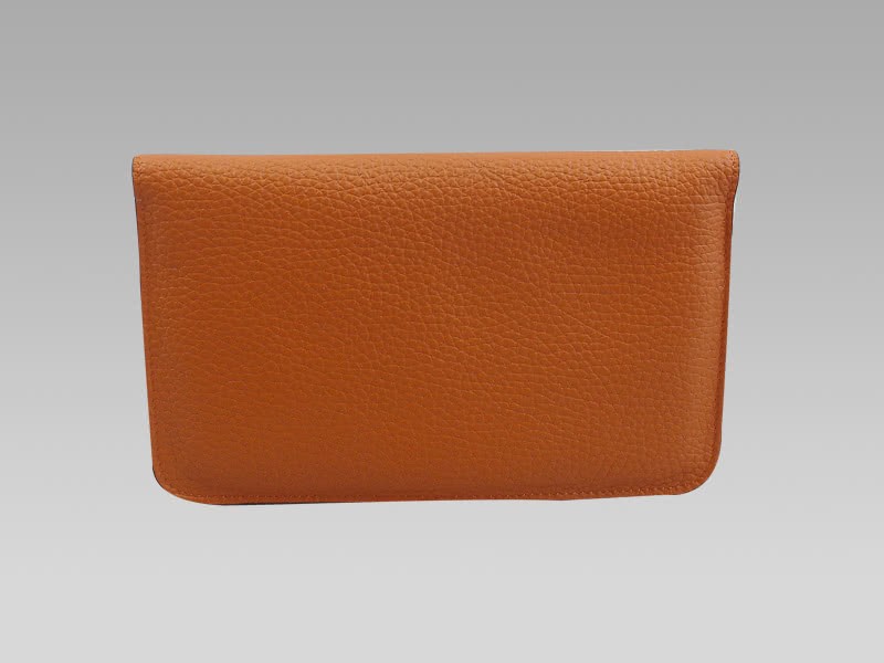 Hermes Dogon Togo Leather Wallet Purse Orange 3
