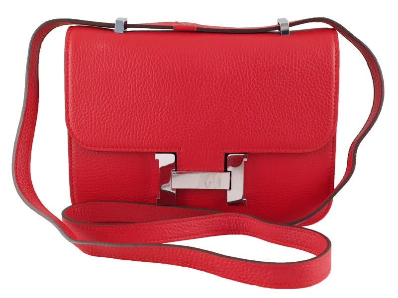 Hermes Constance 23 Single Shoulder Bag Togo Leather Red 1