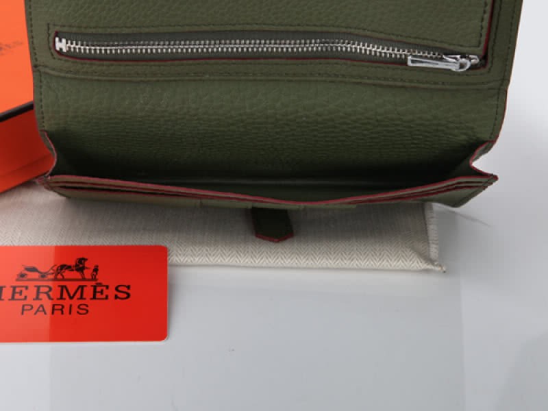 Hermes Dogon Togo Original Calfskin Bearn Japonaise Bi-Fold Wallet Olive 7