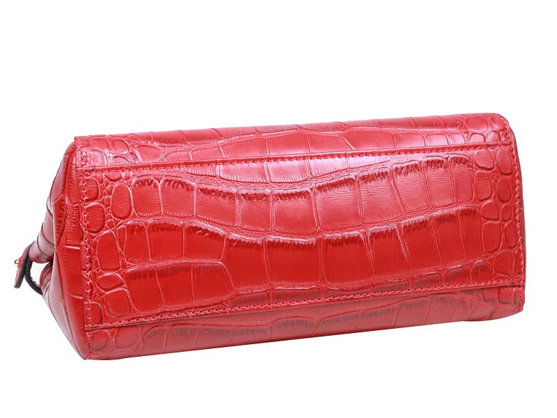 Fendi Iconic Mini Peekaboo Bag In Croco Leather Red 4
