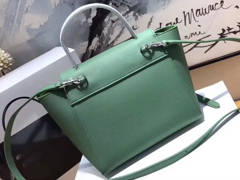 Celine Micro Belt Bag In Grained Calfskin Green 2
