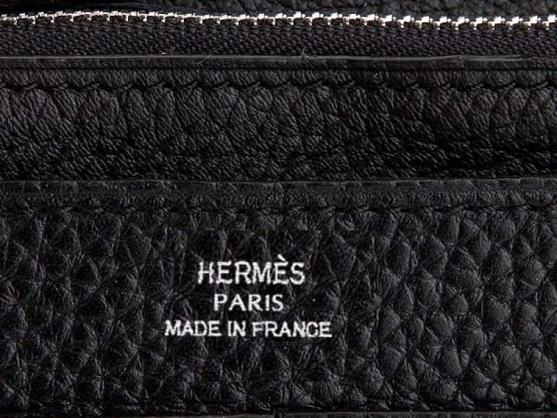 Hermes Dogon Togo Original Leather Combined Wallet Black 6