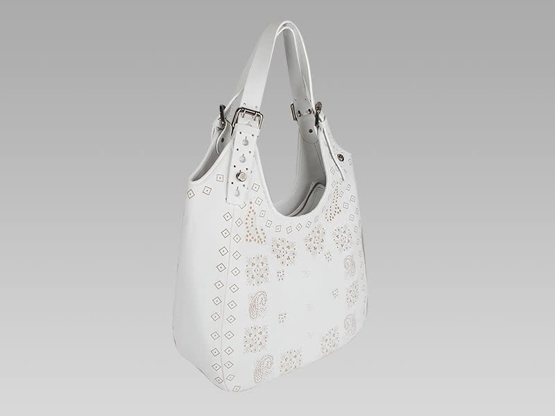 Givenchy New Sacca Medium Perfo White Leather With Bandana Motif 2