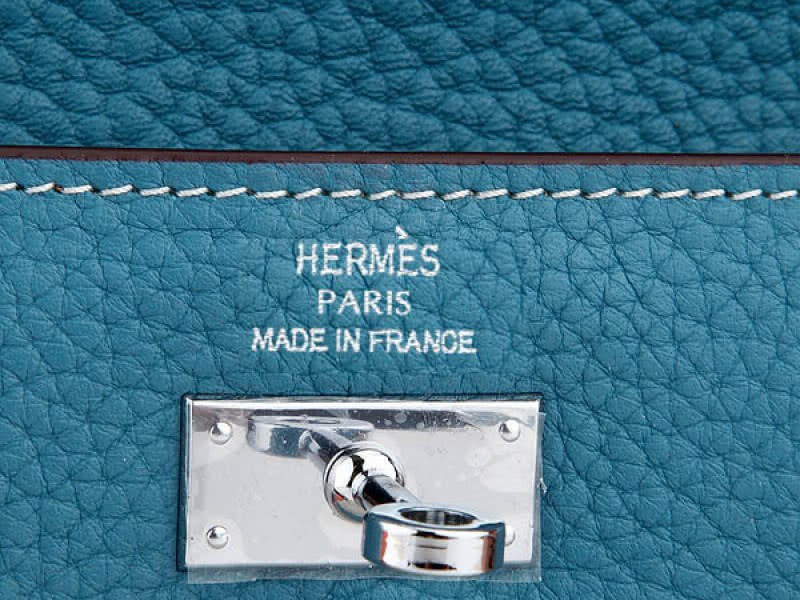 Hermes Dogon Togo Original Leather Kelly Long Wallet Medium Blue 5