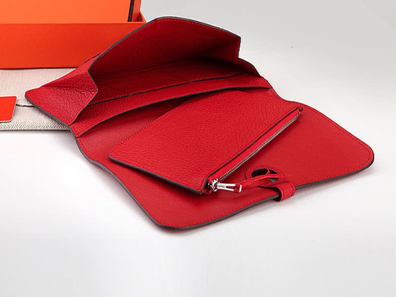 Hermes Dogon Togo Original Leather Combined Wallet Red 3