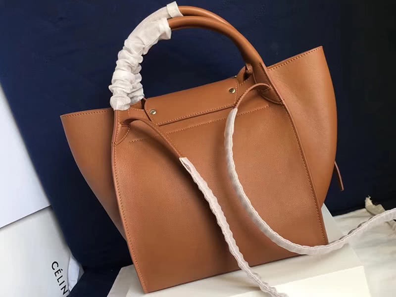 Celine Small Big Bag With Long Strap In Supple Grained Calfskin Camel 2