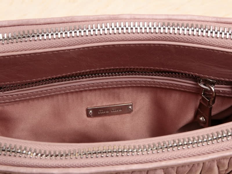 Miu Miu Glazed Matelasse Leather Mini Shoulder Bag Light Pink 5