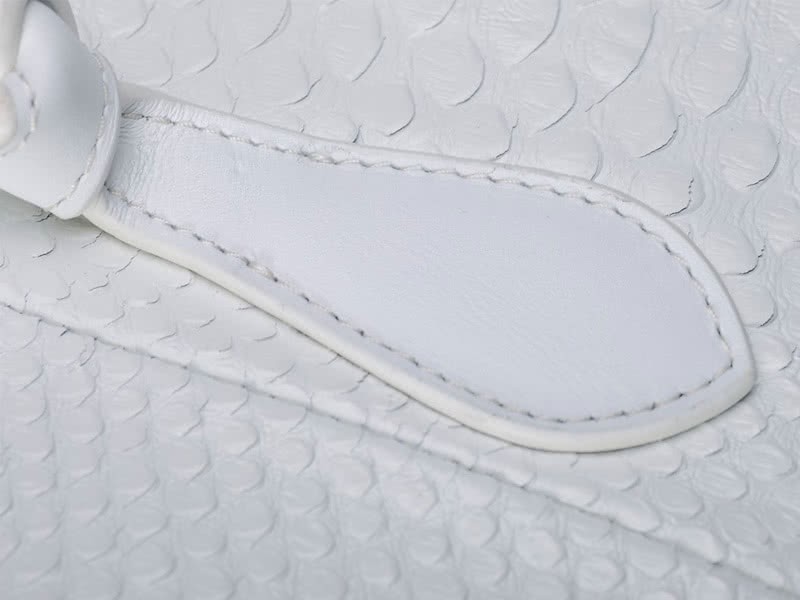 Celine Tie Nano Top Handle Bag Leather White Python 15