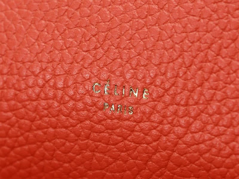 Celine Tie Nano Top Handle Bag Leather Orange 16