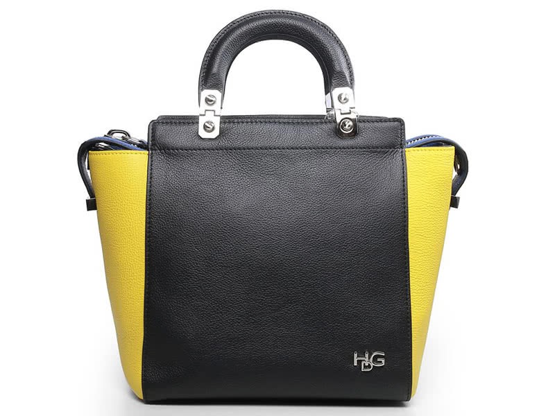 Givenchy Leather Hdg Convertible Tote Black Yellow 1