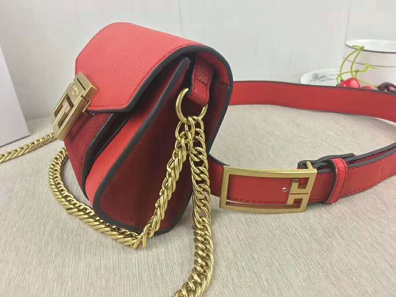Givenchy Small gv3 Bag In Grained Leather And Suede Red 7