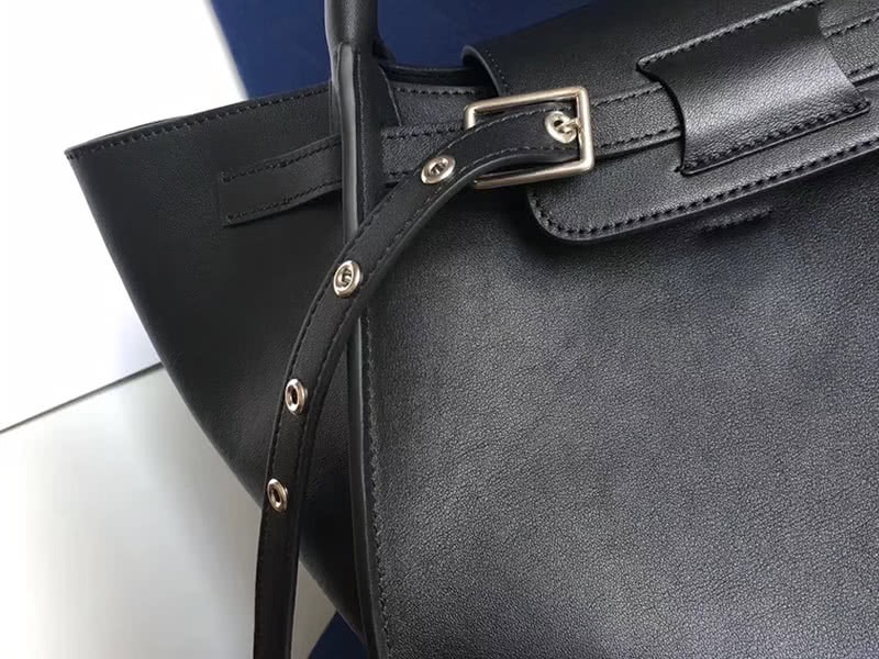 Celine Small Big Bag With Long Strap In Supple Grained Calfskin Black 4